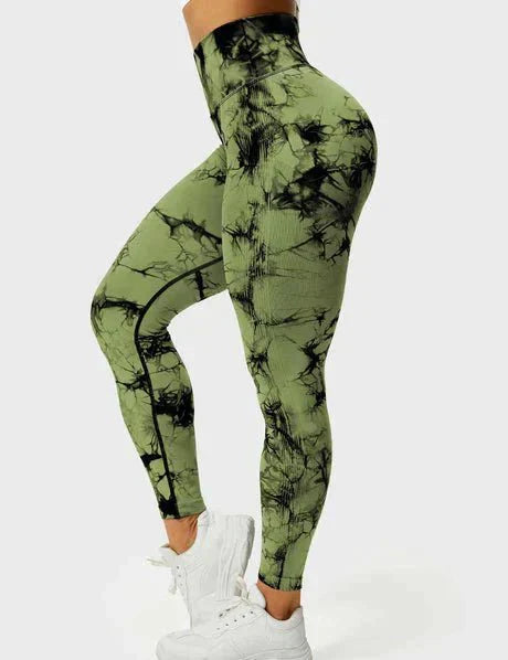 Bunte Leggings - Grün